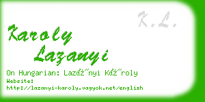 karoly lazanyi business card